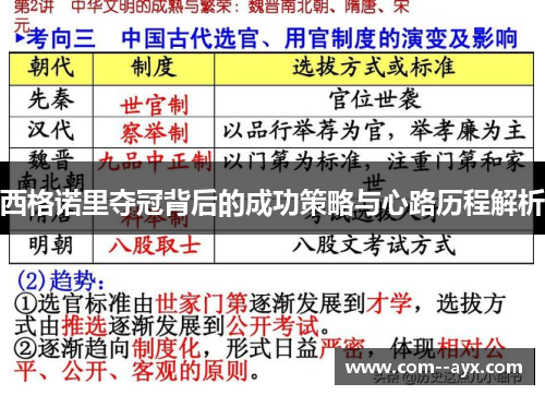 西格诺里夺冠背后的成功策略与心路历程解析